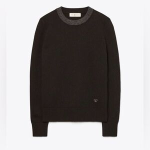 Tory Burch Lurex Black Cashmere Sweater with Metallic Accents size XS